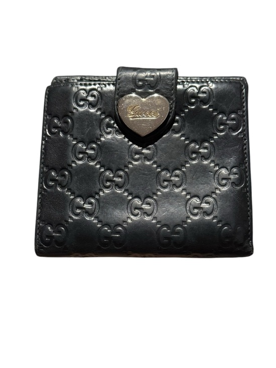 Gucci Handbags - Gucci Guccissima Leather Compact Wallet with Heart Closure